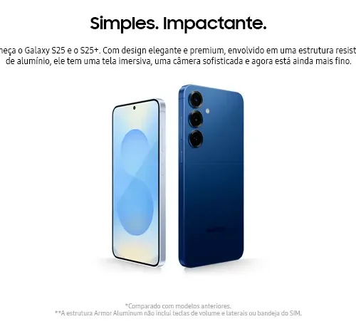 D_NQ_NP_2X_665182-MLA93112260653_092025-F Samsung Galaxy S25 5G, 256GB, 12GB, Câmera Tripla - Azul marinho